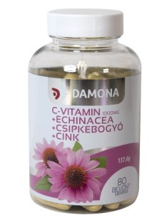   Damona C-vitamin 1000mg +Echinacea +Csipkebogyó+Cink bevont tabletta (80x)