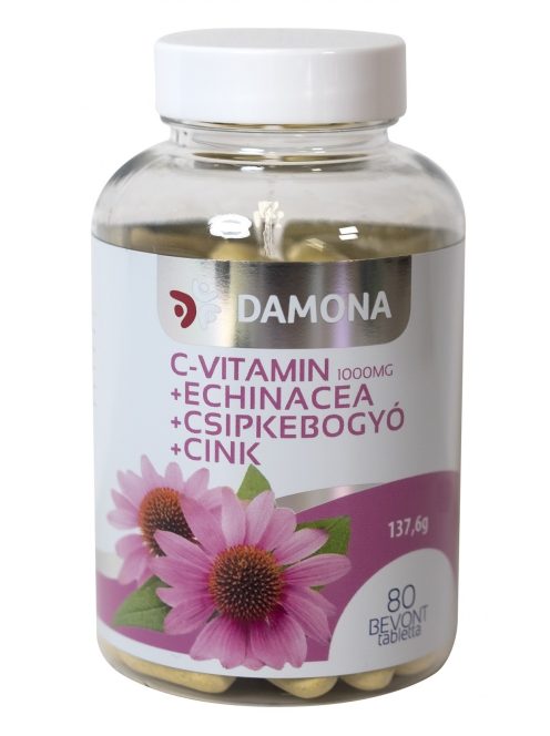 Damona C-vitamin 1000mg +Echinacea +Csipkebogyó+Cink bevont tabletta (80x)