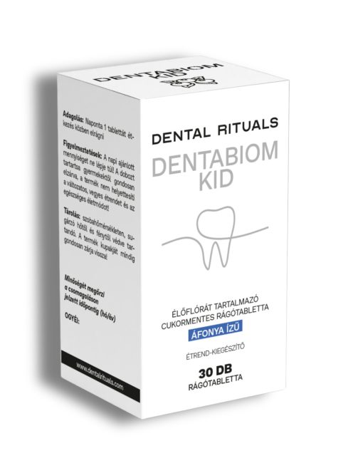 Dentabiom KID élőflórát tartalmazó áfonya ízű cukormentes rágótabletta 30db
